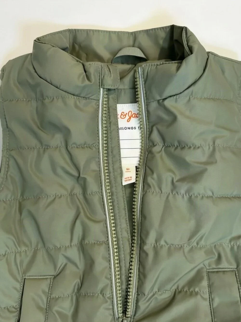 Cat & Jack Olive Green Quilted Puffer Vest Kids